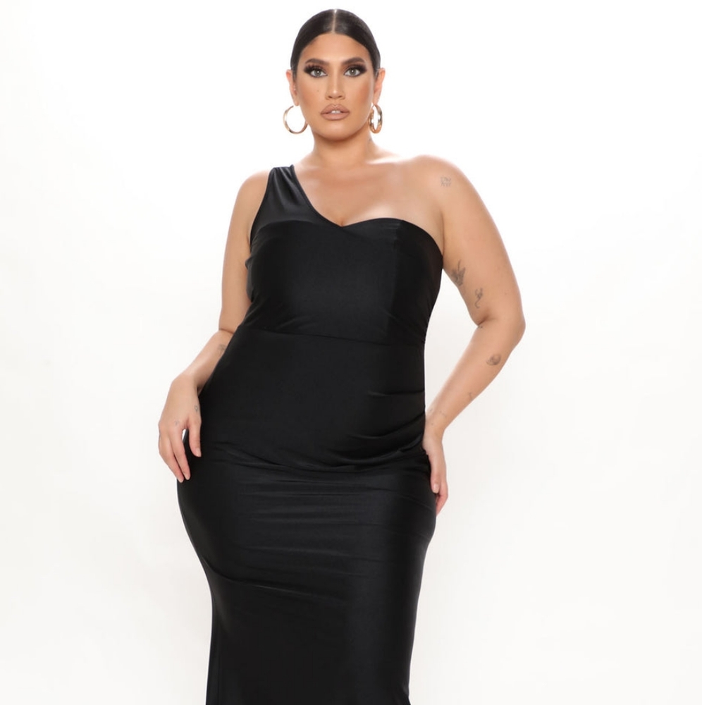 Calling you over black maxi dress